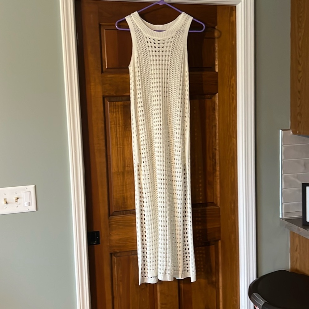Cream swim cover up